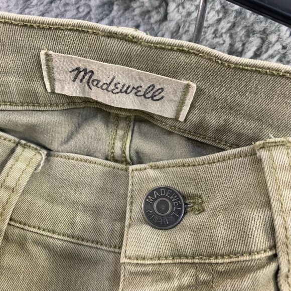 Madewell Skinny Jeans Womens 26 Green Stretch Pockets Zipper 9" High Rise Denim - Picture 2 of 15